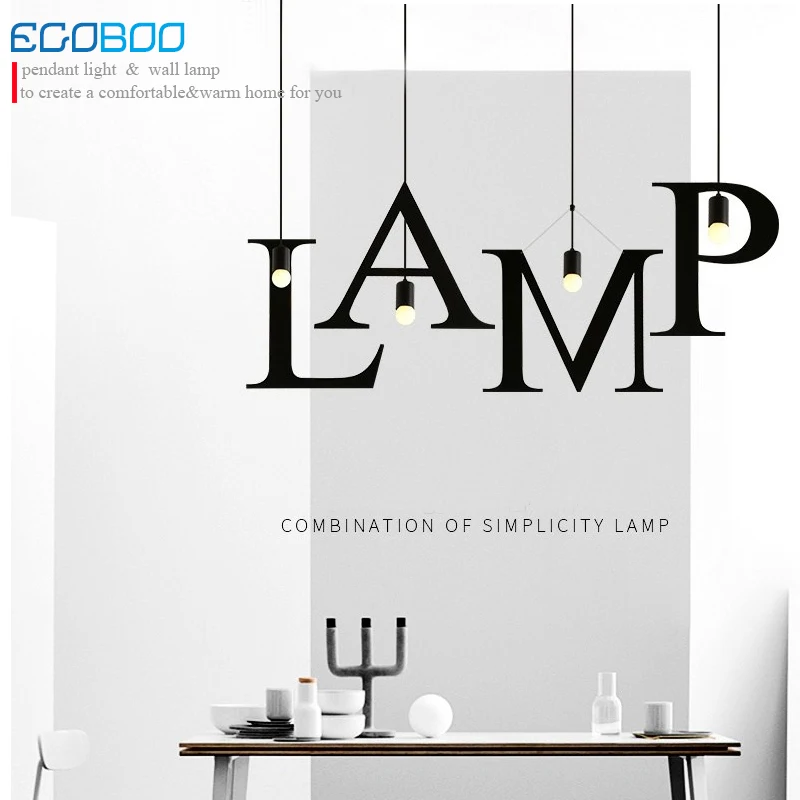 LOFT Nordic Modern  Pendant Lamps Restaurant Coffee Shop Creative Iron English Combination Light