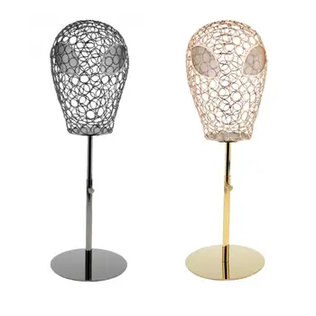 

Metal Mannequin Head Hat Stand Display Rack Wigs Holder Adjustable Height - Gold & Black Optional