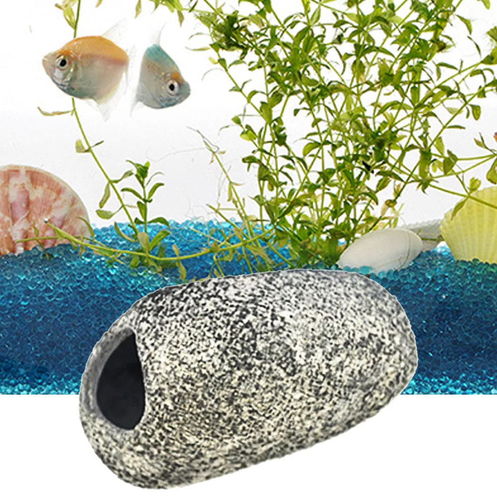 Behokic Fish Tank Ornament Cichlids Hiding Rock Stone Cave Fish Tank