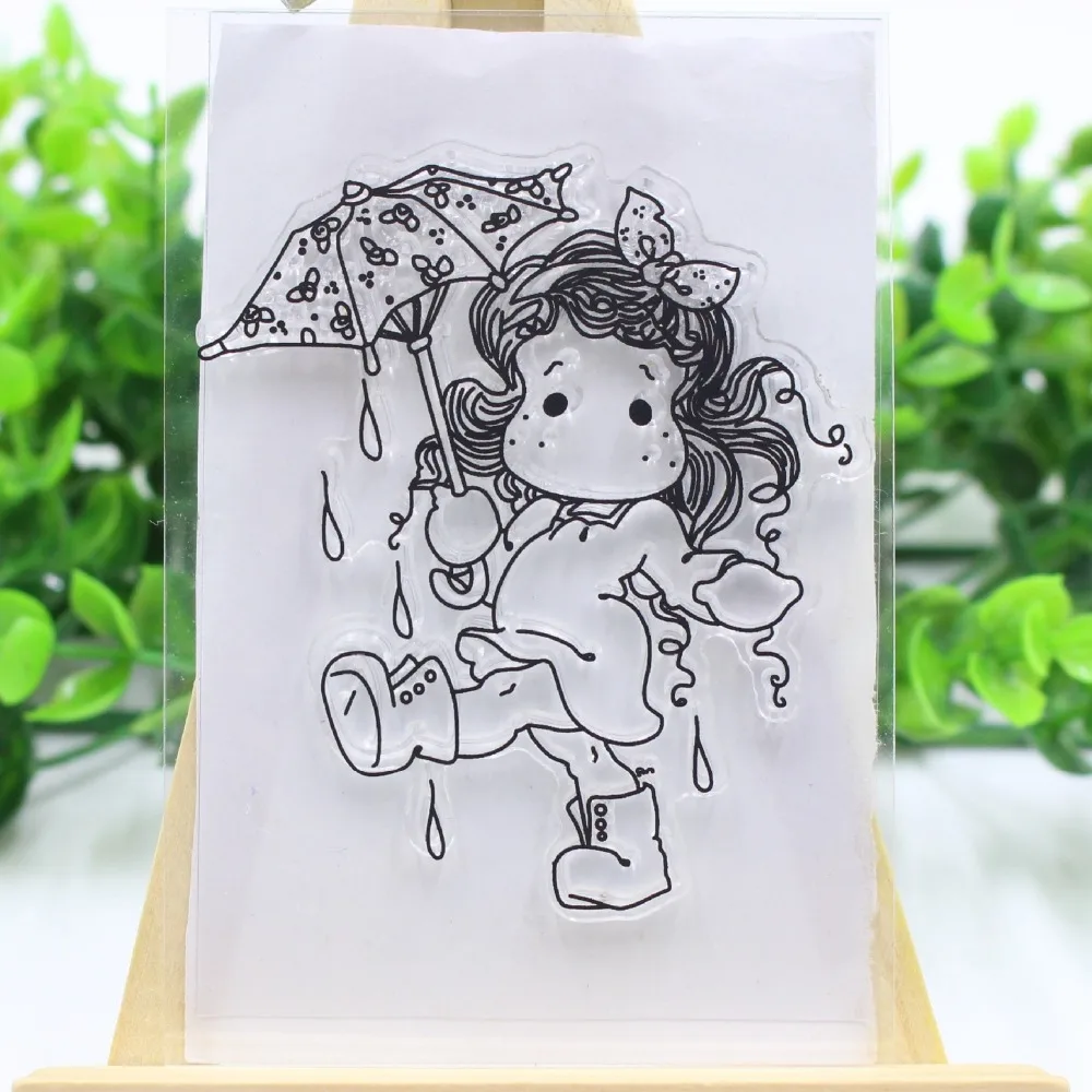 Buy Little Girl Umbrella Transparent Clear Rubber