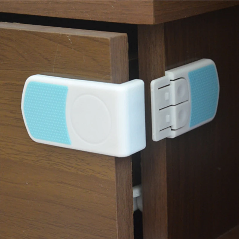 

4pcs Blue Plastic Baby Child Kids Safety Protection Right Angle Cupboard Cabinet Door Drawer Snap Lock Security Guard Protector
