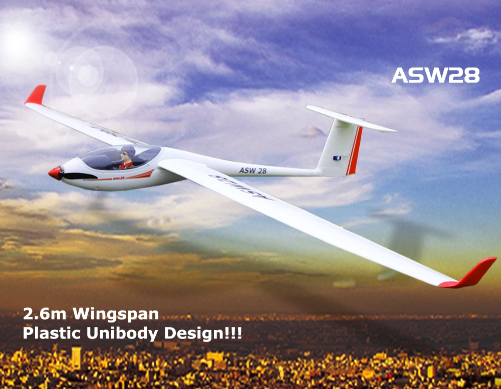 Модель самолета Volantex ASW28 RC RTF 2 6 м с бесщеточным сервоприводом 30А батарея ESC THZH0103|rtf