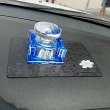 Авто Телефон Противоскользящий Коврик Противоскользящие коврики украшения для приборной панели автомобиля горный хрусталь цветок для мобильного телефона монета