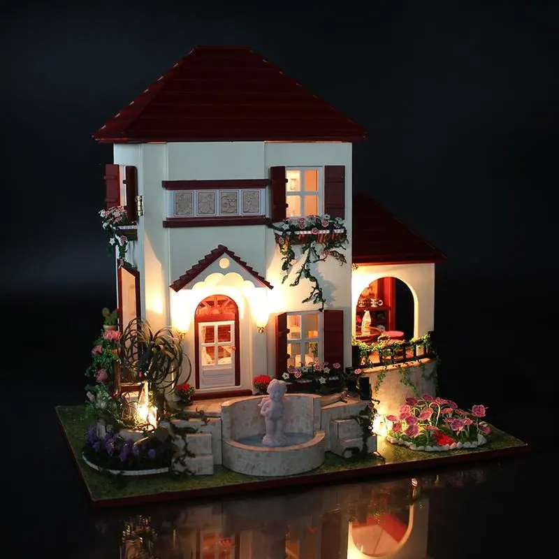 DIY Handmake Doll Houses Wooden Doll House Unisex 3d Dollhouse Furniture Kids font b Toy b