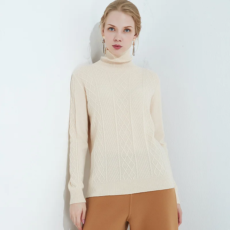 Winter new high quality cashmere sweater solid color simple large size warm breathable soft comfortable pullover sweater