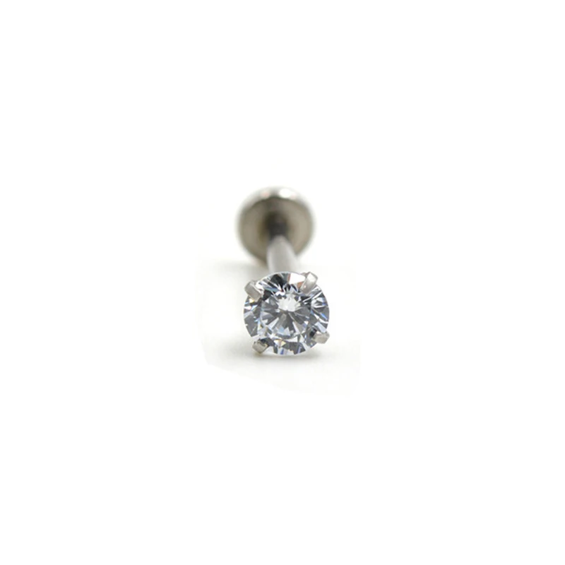 Золотое, серебряное, черное кольцо для губ, анодированное циркониевое кольцо с внутренней резьбой, драгоценный камень Монро, 16 г, пирсинг для ушей