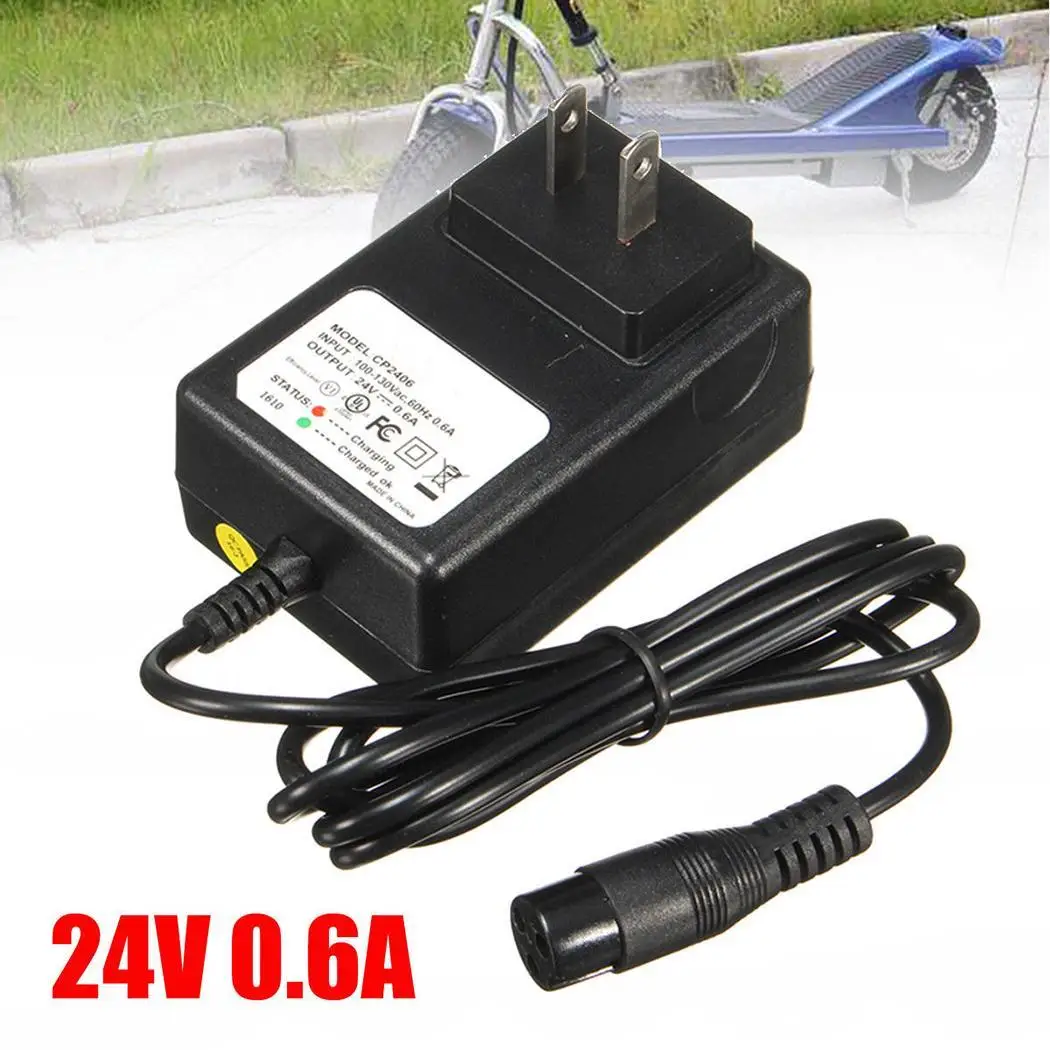 

24V Scooter Bike AC Adapter Charger Black For Razor 60Hz DC24V + 5% (full load) 0.6A E100 E125 E500S PR200