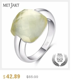 Метжакт натуральный цитрин драгоценный камень 925 пробы серебряные кольца с натуральным лимонным камнем для женщин ювелирные украшения