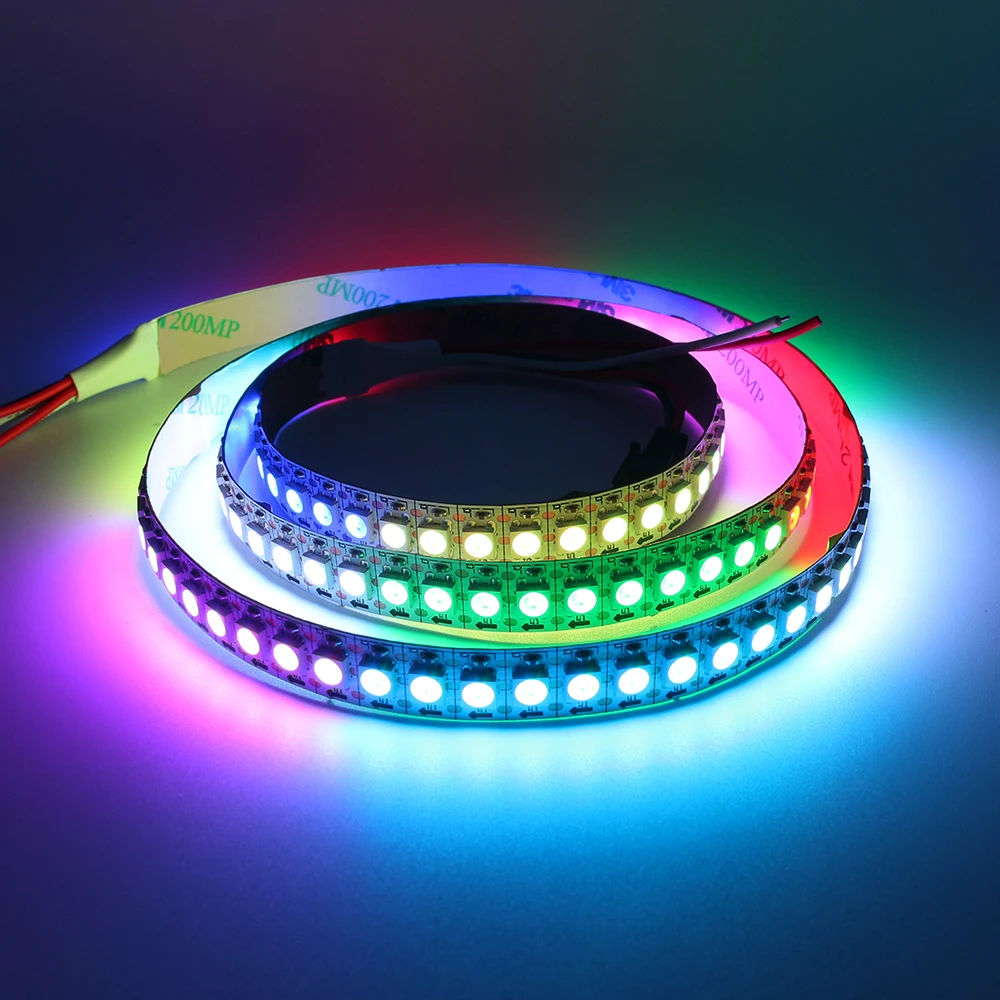 Tanbaby 1 м 144 светодио дный s WS2812B индивидуально адресуемых Светодиодные ленты SMD 5050 RGB ленты светодио дный Pixel гибкий свет не водонепроницаемый