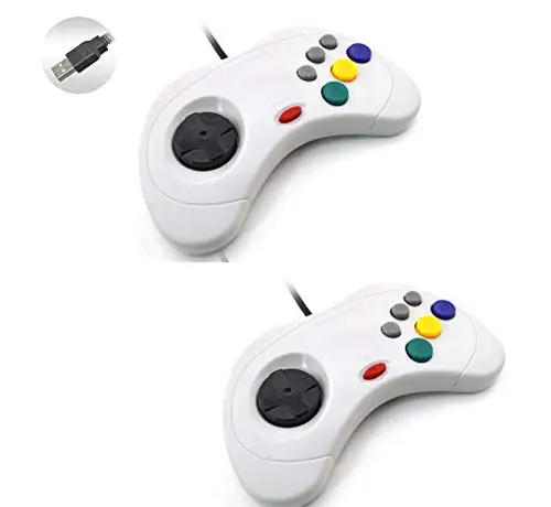 Ruitroliker 2 sztuk/zestaw nowy przewodowy kontroler USB Gamepad radość Pad dla Saturn System PC Mac szary Ruitroliker 2 sztuk/zestaw nowy przewodowy kontroler USB Gamepad radość Pad dla Saturn System PC Mac szary