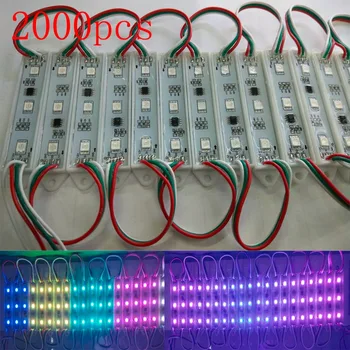 

FREE DHL 2000pcs Korea chip Magic color 1903 IC 5050 RGB Digital DMX LED Module light,DC12V advertising/windows light