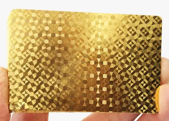 Золотые игральные карты золотой фольги покерный набор евро, доллар сетка Золотая пластиковая фольга покер прочные водостойкие карты - Цвет: Grid