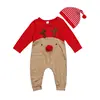 Baby Christmas Clothes Reindeer Romper Boy Girl Long Sleeve Deer Winter Autumn Romper Jumpsuit Hat 2Pcs Sleepwear Party Costume ► Photo 2/6