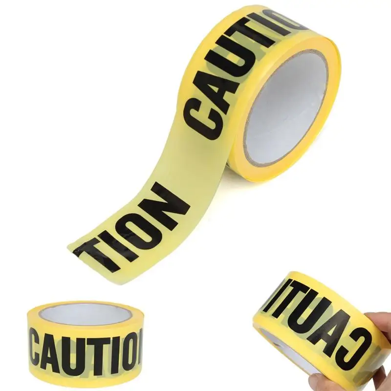 50mx5cm Roll Yellow Caution Tape Sticker For Safety Barrier For Police