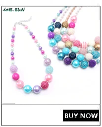 MHS.SUN Baby Kids Fashion Beads Necklace Child Charm Chunky Necklace Jewelry New Chunky Bubblegum Necklace Unisex Design 1Pcs