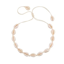 Colares boho femininos, gargantilha corrente com gola boho branco e preto
