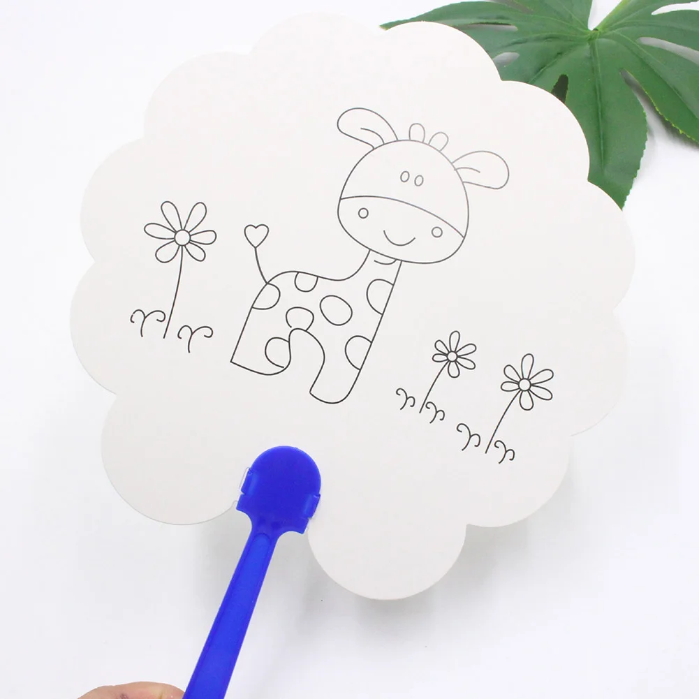 

5 Pcs DIY Paper Fan White Doodle Tool Art Painting Durable for Children Kids 899
