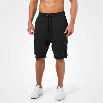 

Mens Gym Fitness cotton shorts Run jogging sports bodybuilding Calf-Length Crossfit Sweatpants 2018 New male workout short pants