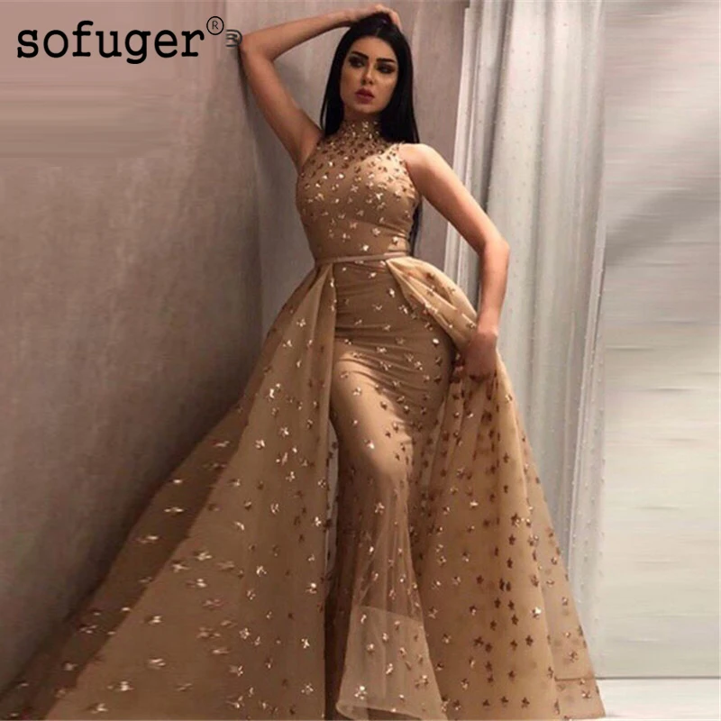 

2019 Long Couture New Prom Gowns Robe de soiree African Muslim Sofuge Turkish Sleeveless Long Evening Party Dress