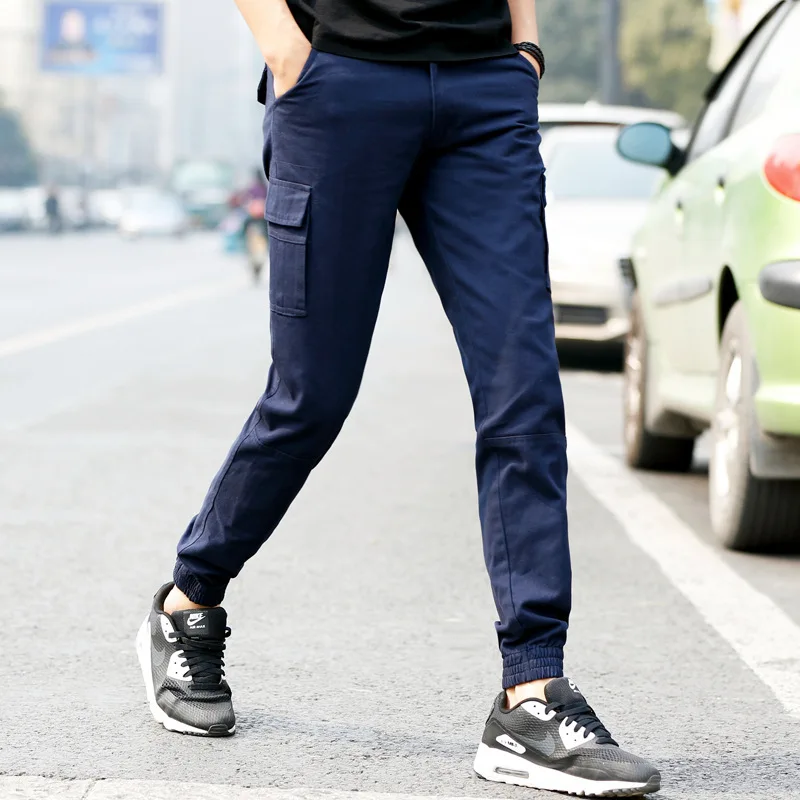 2019 men's spring army green sweatpants fashion jogging pants quilting men's pants lightweight wash large camouflage sweatpants