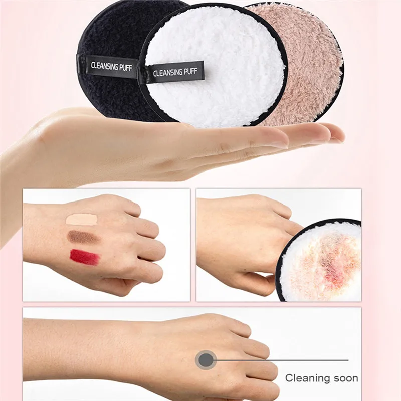 

1PC Makeup Remover Towel Face Cleaner Plush Puff Reusable Cleansing Cloth Pads Foundation Face Skin Care Tools