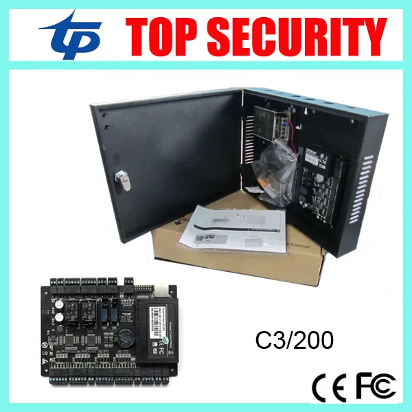 

Good quality cheap price 2 doors access control panel access control board with power supply and pretect box C3-200