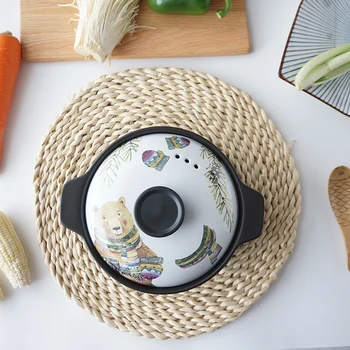 

Household open fire gas high temperature resistant soup rice stew soup small ceramic casserole pan earthen pot saucepan