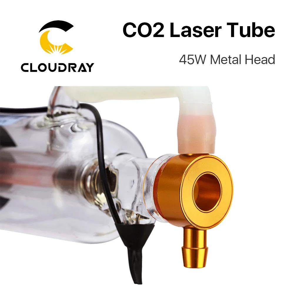 Cloudray Co2 лазерной трубки металлическая голова 800 мм 50 Вт Стекло трубы для CO2 лазерная гравировка Резка машины