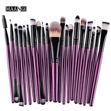 MAANGE 20Pcs purple Makeup Brushes Set Powder Blusher Foundation Eyebrow Eyeshadow Eyeliner contour Concealer Brush tools kit