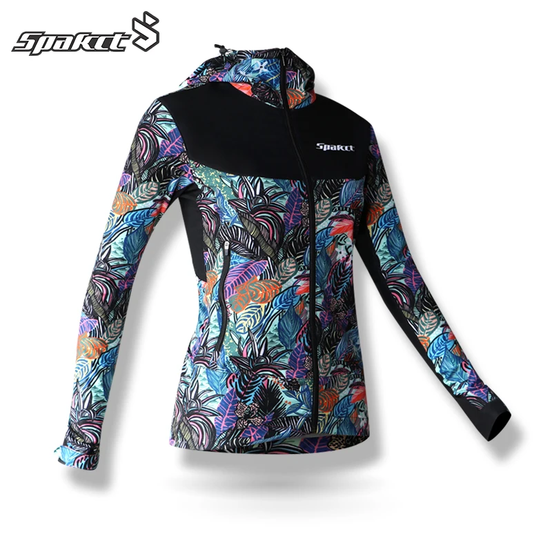 

SPAKCT Cycling Sports Jackets Printing Thermal Breathable Windproof Rainproof Jacket Jersey Bike Bicycle Equipment Coat Women