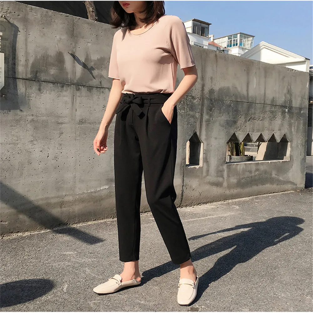 2018 spring and autumn new harem pants female nine loose white take thin women wholesale | Женская одежда