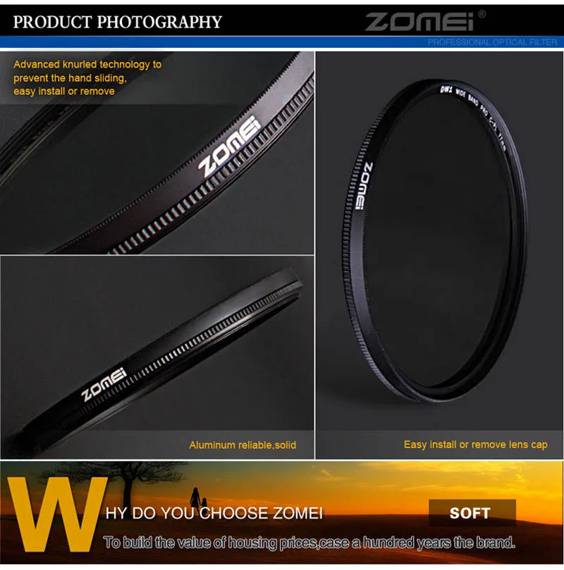 Zomei 52mm CIR-PL Circular Polarizing CPL Filter for Canon Nikon Sony Pentax Fujifilm Olympus Camera Lens