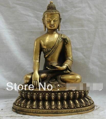 

Free Shipping Free Shipping 0 9.2'' Chinese Tibetan Buddhism Temple HandMade Bronze statue Sakyamuni Buddha