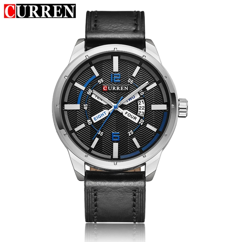 

Curren Auto Date Leather Quartz Man Watch Waterproof Simple Watches For Men Fashion Casual Wristwatches relojes mujer 8211