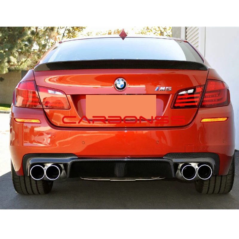 F10 M5 3D Стиль углеродного волокна комплект задней части кузова бампера для BMW F10 M5 бампер 2011