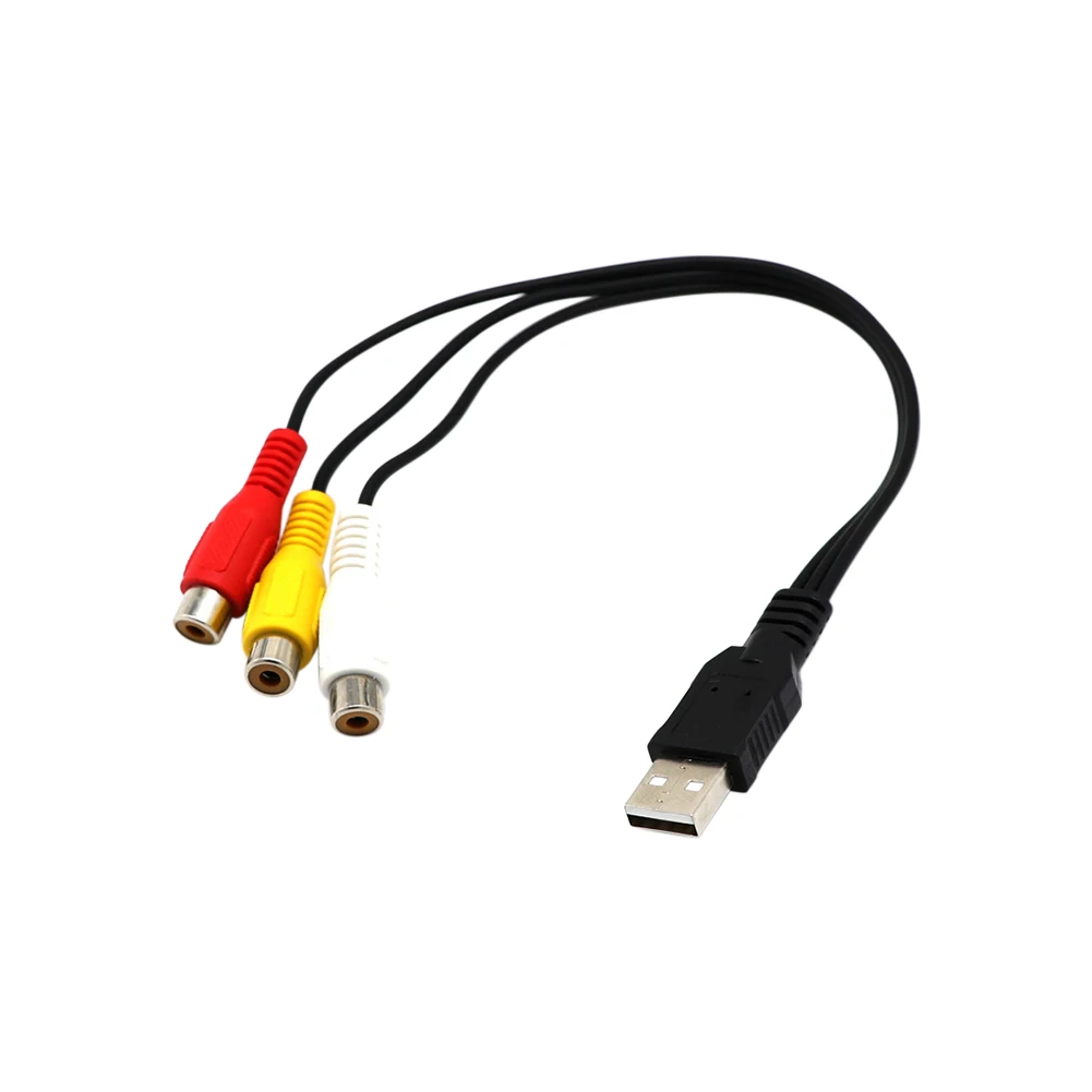 USB штекер 3 RCA Женский адаптер аудио кабель видео конвертер AV патч корд для HDTV TV