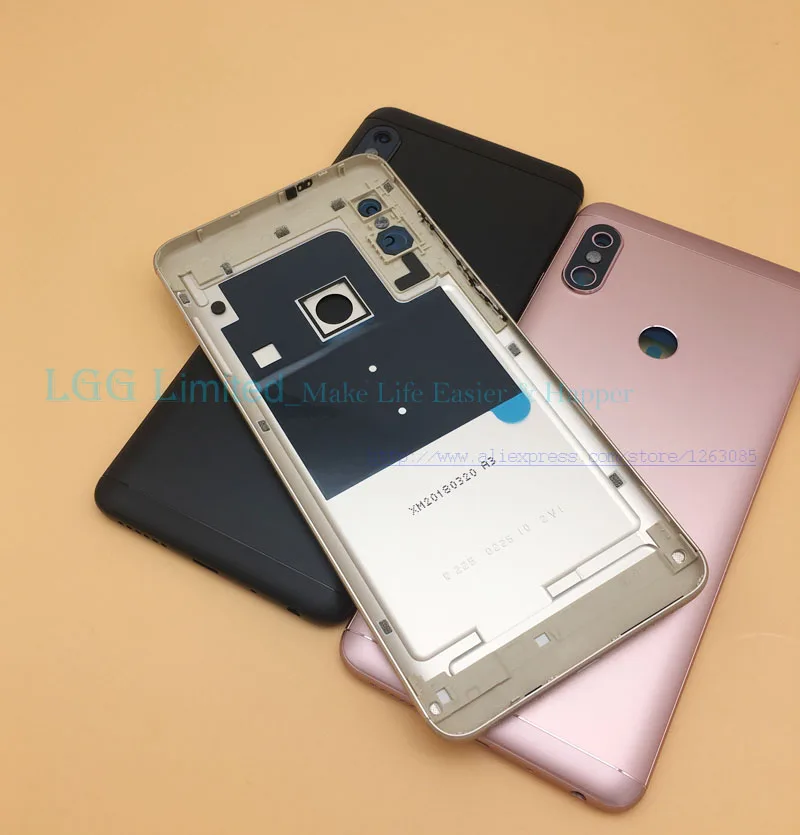 

Housing For Xiaomi Redmi Note 5 Pro Note5 Metal Battery Back Cover with Side Buttons + Camera Glass Lens Replacement
