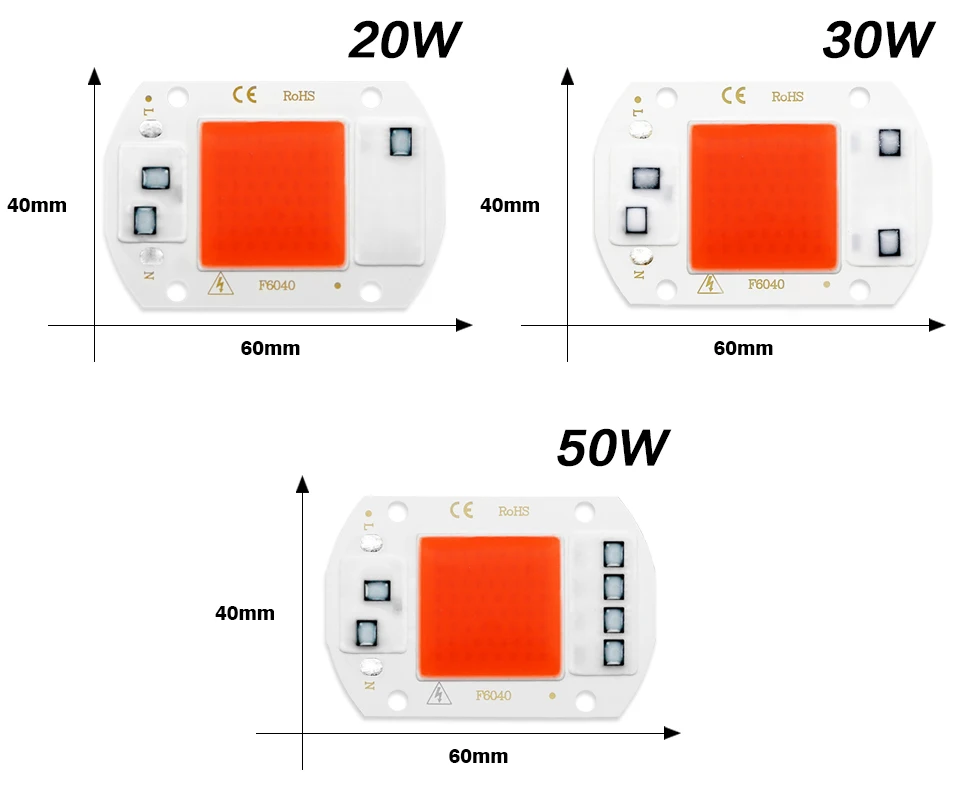 COB светодиодный чип для выращивания света полный спектр не нужен драйвер переменного тока 220 В 20 Вт 30 Вт 50 Вт травяная лампа для