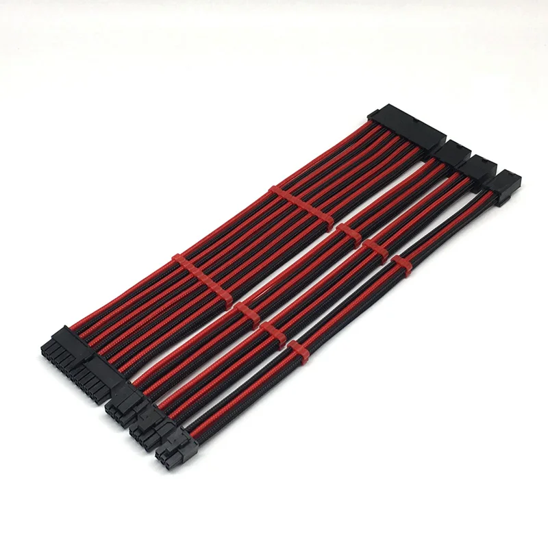 

Basic Extension Cable Kit -Mixed Color Sleeved ATX 24Pin, CPU/EPS 4+4Pin, GPU/PCI-E 6+2Pin, GPU/PCI-E 6Pin Power Extension Cable