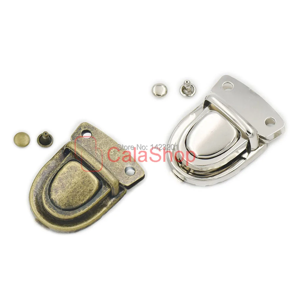 120 Sets / Lot 30mmX40mm Latch Trunk Catch Box Case Bag Lock Closure Handbag with Double Round
