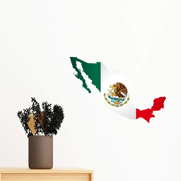 

Mexico Map Emblem Sombrero Cactus Tequila Guitar Removable Wall Sticker Art Decals Mural DIY Wallpaper Room Decal 60cm length