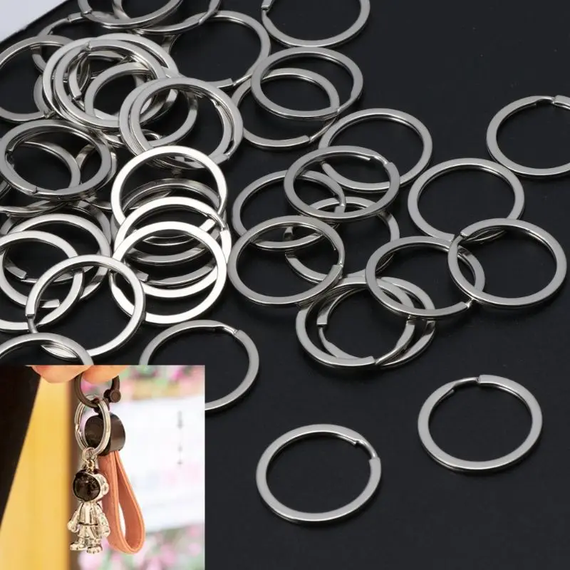 

50Pcs 1 Inch Round Flat Key Chain Ring Split Ring Dog Tag Keys Organizer Holder Dropshipping New
