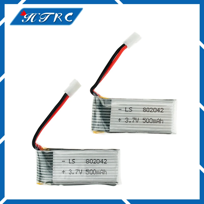 3.7 v x5c USEE 2 pièces 3.7V 500mAh 802042 Lipo Batterie JJRC H37 H31