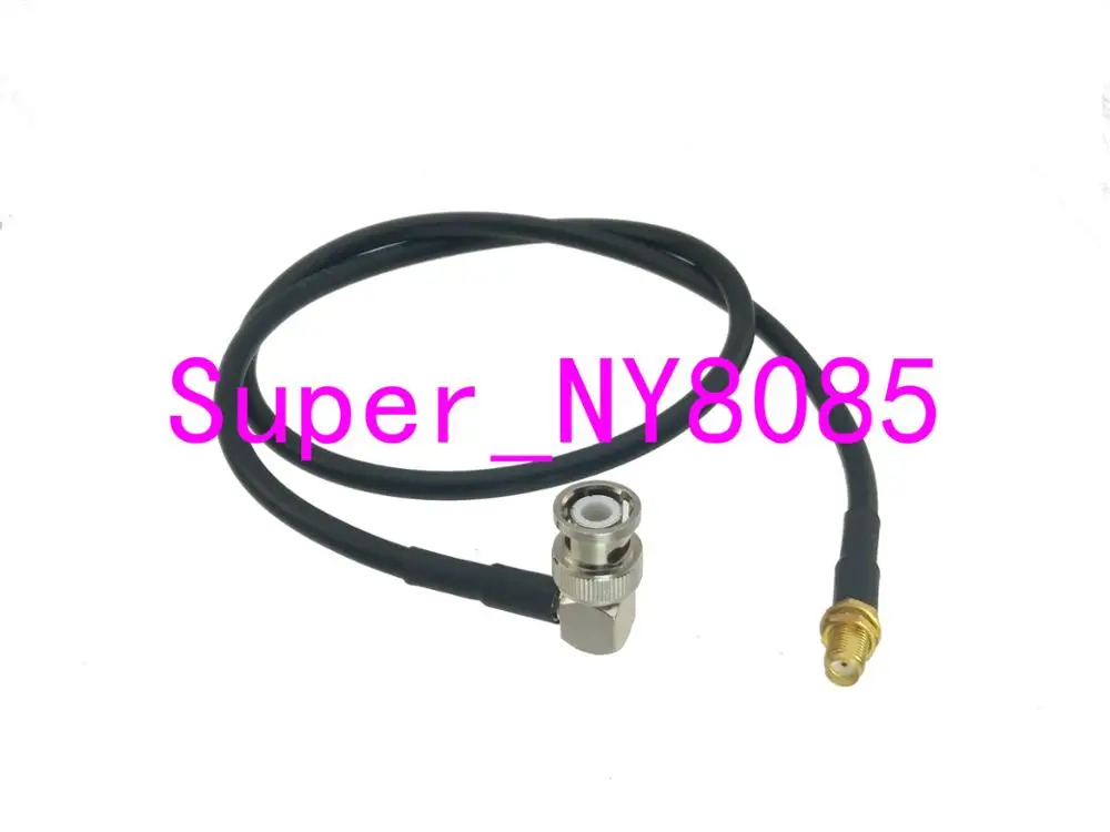 

RG58 SMA Female Jack Bulkhead to BNC Male Plug Right angle RF Jumper pigtail Cable 10FT~20M