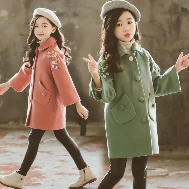 

Girl's woolen coat, thick coat, winter coat