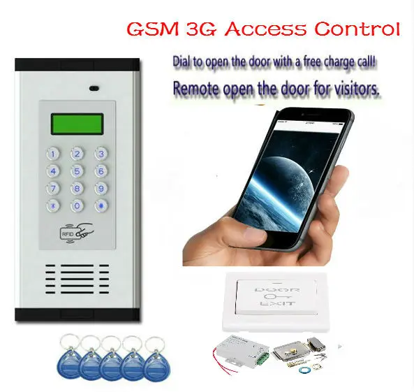 SmartYIBA 3G Access Control System Phone Remote Audio Intercom RFID Card Reader Keyboad For Electronic Door Gate CCTV Camera