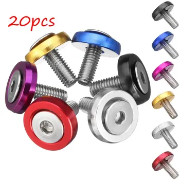 

20Pcs M6x15mm Car Fender Bumper Washer Engine Bay Licence Plate Screw Bolts Kit CNC Billet Aluminum