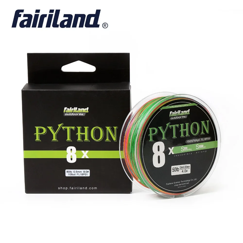 

Fairiland 150M 8X 5-Color Braided Fishing Line 100% PE line Super Strong Netherlands Original Multifilament braid line 21-80lb