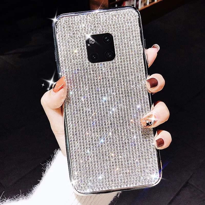 

Bling Diamond Case For Huawei Mate 20 P20 P30 lite Pro Honor 10 Soft TPU Cover For iPhone XS Max XR X 7 8 6 6s Plus Glitter Case
