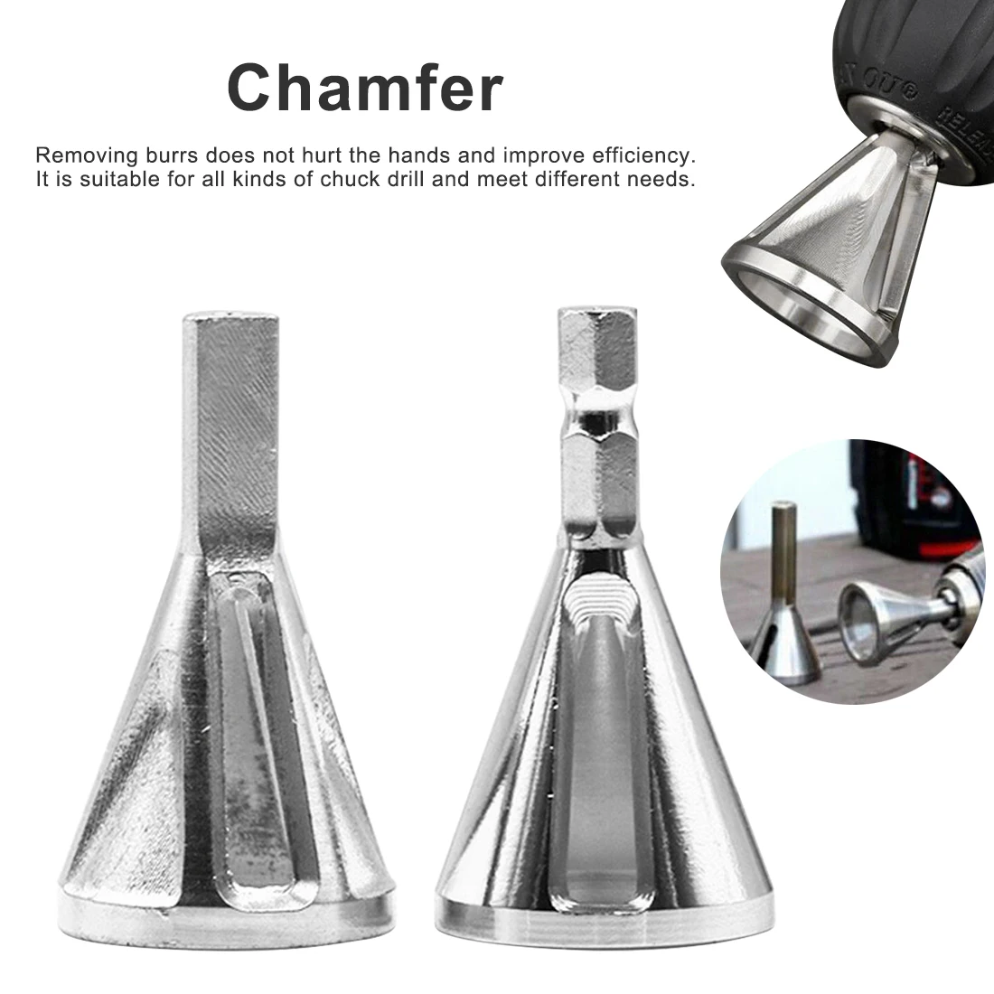 Stainless Steel Remove Burr Tools Drill Chuck Deburring External Chamfer Tool  for Chuck Drill Bit Hand Tools
